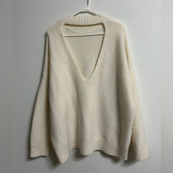 Oak + Fort Chunky Open  Back Knit Sweater - Picture 2 of 5